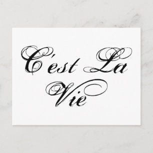 C'est la Vie, "das Leben" Französische Wortkunst Postkarte