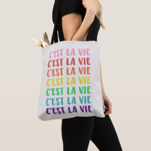 C'est La Vie Französischer Spruch Regenbogen-Typog