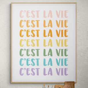 C'est La Vie   Französisches Sprichwort   Pastell- Poster