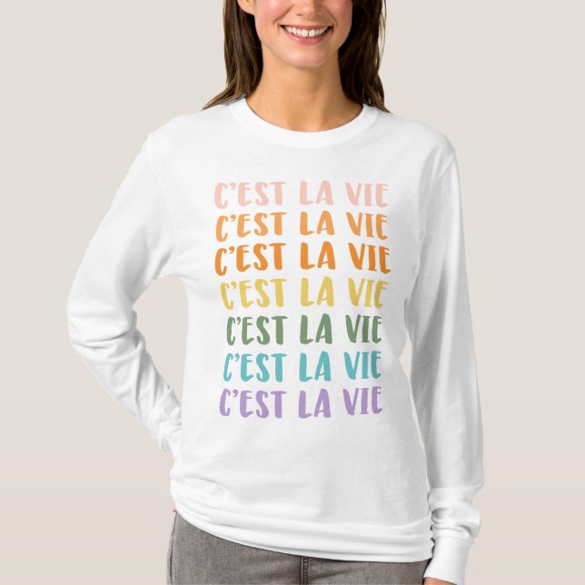 C'est La Vie | Französisches Sprichwort | Pastell- T-Shirt (Vorderseite)