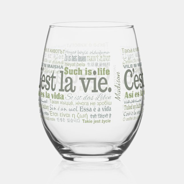 C'est La Vie Weinglas Ohne Stiel (Vorderseite)