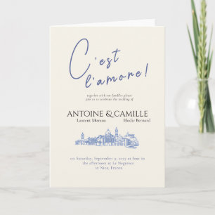 C'est l'Amour Französische Riviera-Hochzeit Karte