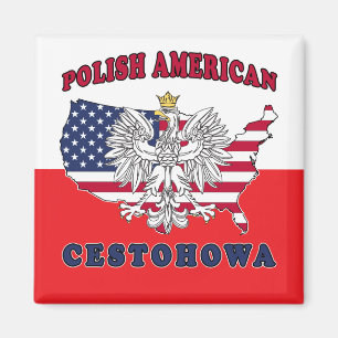 Cestohowa Texas Polnischer Amerikaner Magnet