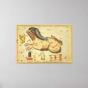 Cetus - Vintages Astronomisches Star Chart Image Leinwanddruck