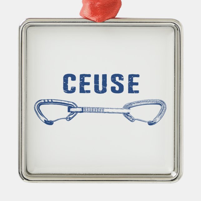 Ceuse France Rock Climbing Quickziehen Ornament Aus Metall (Vorne)