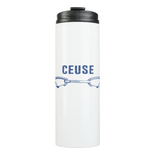 Ceuse France Rock Climbing Quickziehen Thermosbecher (Vorderseite)