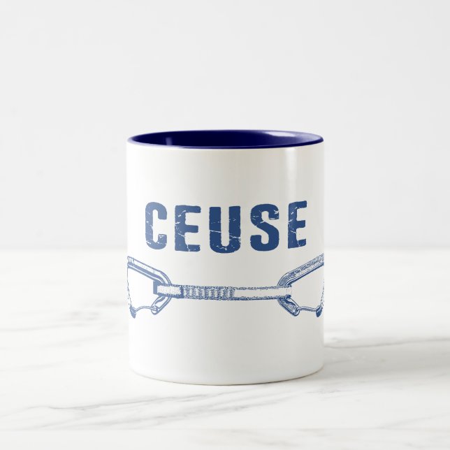 Ceuse France Rock Climbing Quickziehen Zweifarbige Tasse (Mittel)