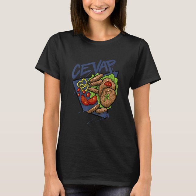 Cevap Serbisch Grill Würstchen Cvapi T-Shirt (Vorderseite)