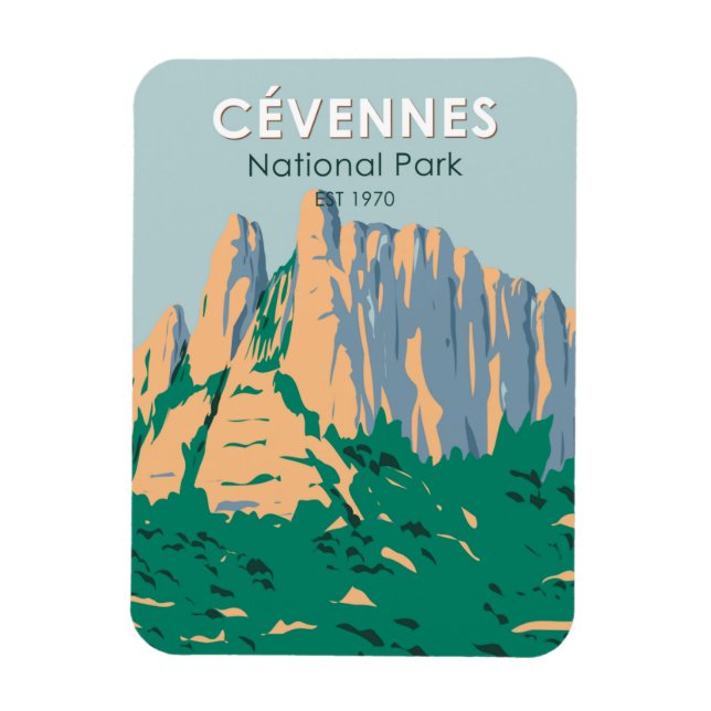 Cevennes Nationalpark Frankreich Vintag Magnet (Vertikal)