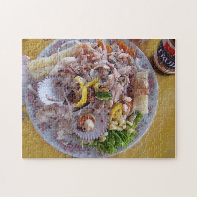 Ceviche und Bier - peruanischer Stil Puzzle (Horizontal)