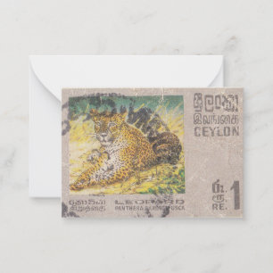 Ceylon-Briefmarken-Leopard Mitteilungskarte