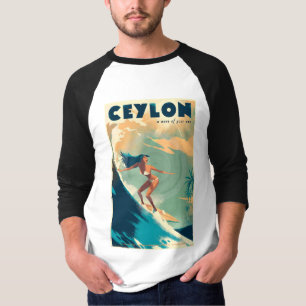 Ceylon Travel Poster T - Shirt Neu 