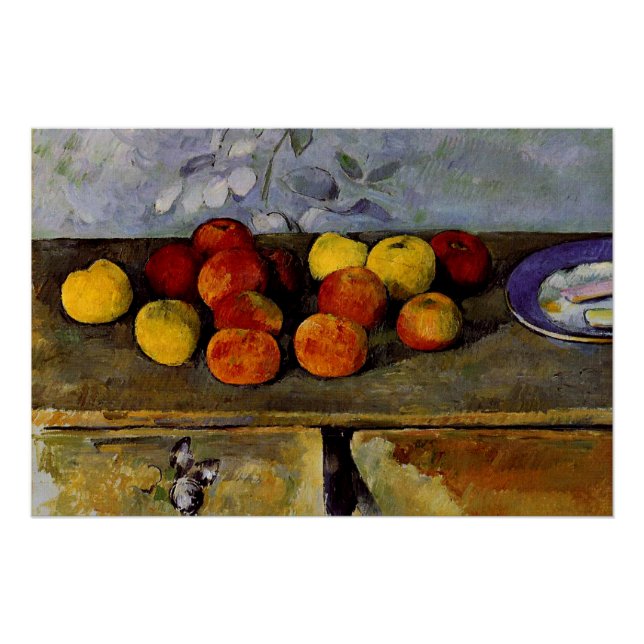 Cezanne - Äpfel und Biskuits Poster (Vorderseite)