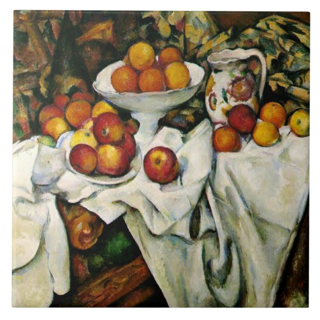 Cezanne - Äpfel und Orangen Fliese (Vorderseite)
