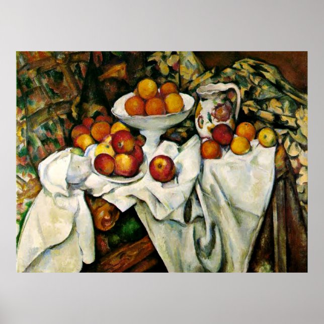 Cezanne - Äpfel und Orangen Poster (Vorne)