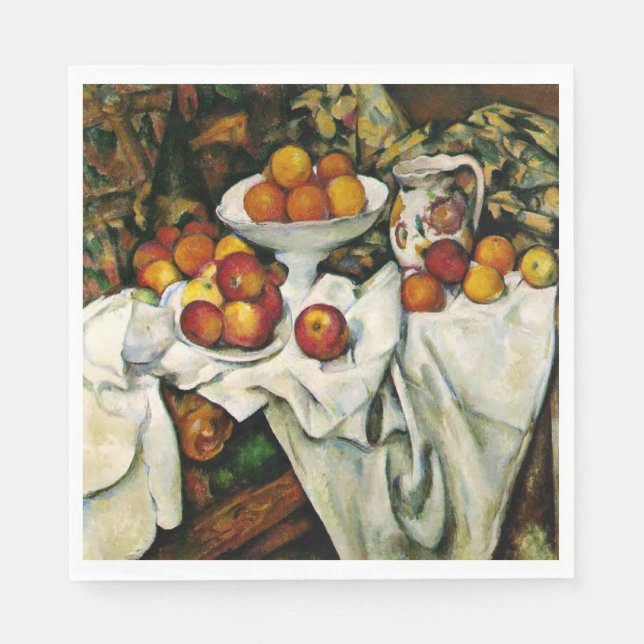 Cezanne - Äpfel und Orangen Serviette (Vorderseite)