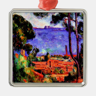 Cezanne - Aussicht durch die Bäume Ornament Aus Metall