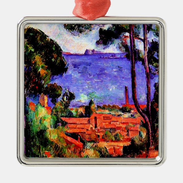 Cezanne - Aussicht durch die Bäume Ornament Aus Metall (Vorne)