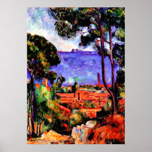 Cezanne - Aussicht durch die Bäume Poster