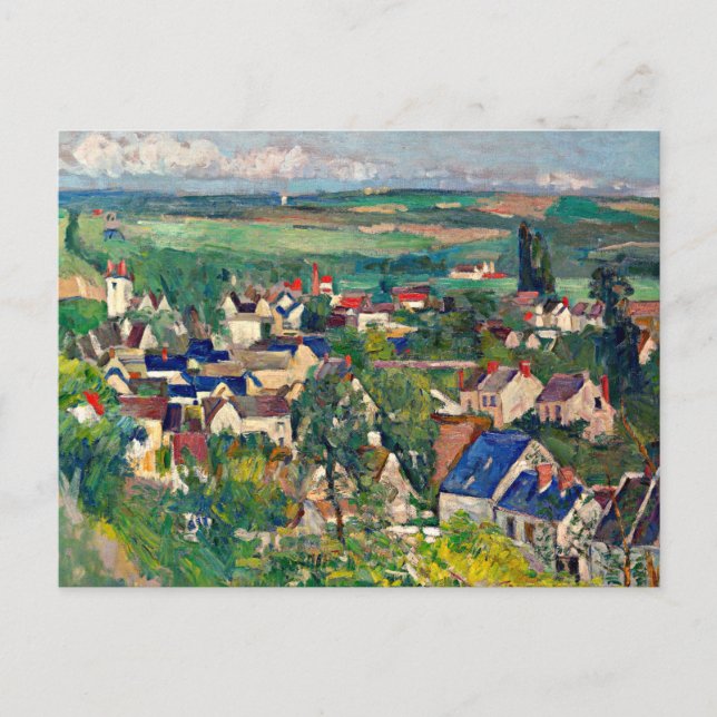 Cezanne - Auvers, Panoramasicht, Postkarte (Vorderseite)