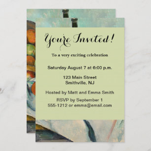 Cezanne Basket Apples Impressionismus Art Einladung