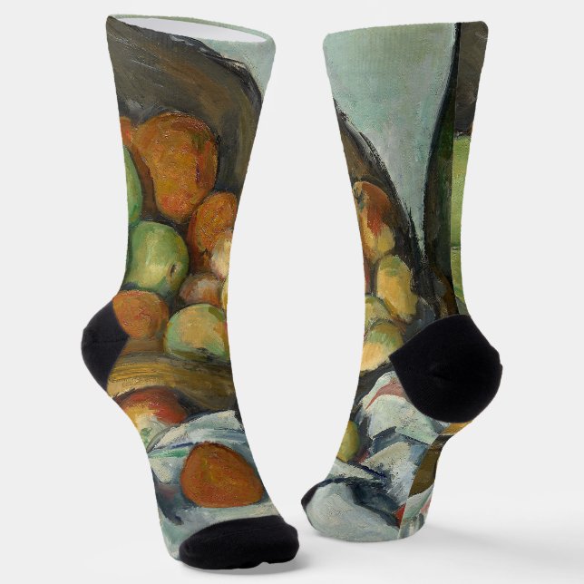 Cezanne Basket Apples Impressionismus Art Socken (Gewinkelt)