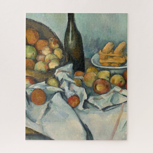 Cezanne Basket von Äpfeln Impressionistische Maler Puzzle (Vertikal)