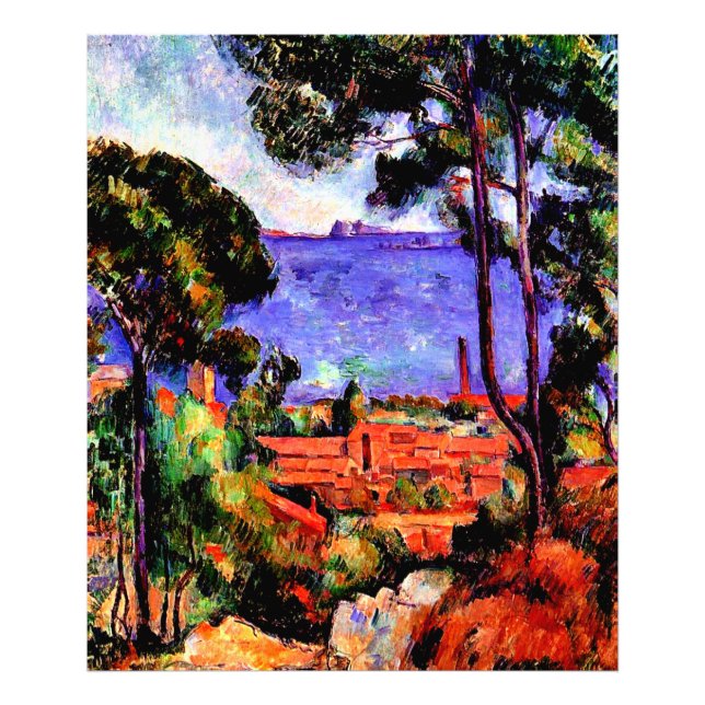 Cezanne - Blick durch die Bäume Fotodruck (Vorne)