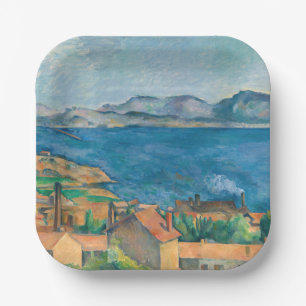 Cezanne - Bucht von Marseille, von L'Estaque aus g Pappteller