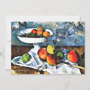 Cezanne - Compotier, Glas und Apple Karte