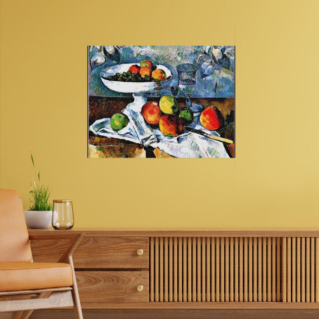 Cezanne - Compotier, Glas und Apple Poster (Wohnzimmer 2)