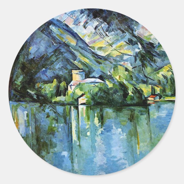 Cezanne - Der Lac d'Annecy Runder Aufkleber (Vorderseite)
