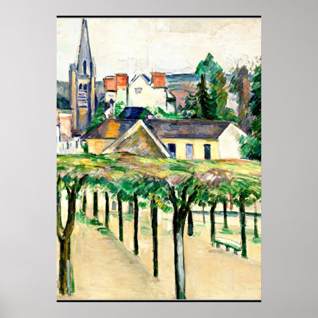 Cezanne - Dorfplatz, schöne Kunst Poster (Vorne)