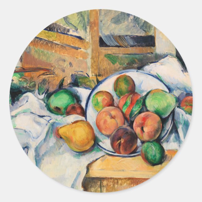 Cezanne - Ein Ecktisch Runder Aufkleber (Vorderseite)