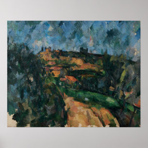 Cézanne - Ende der Straße, Chemin des Lauves Poster