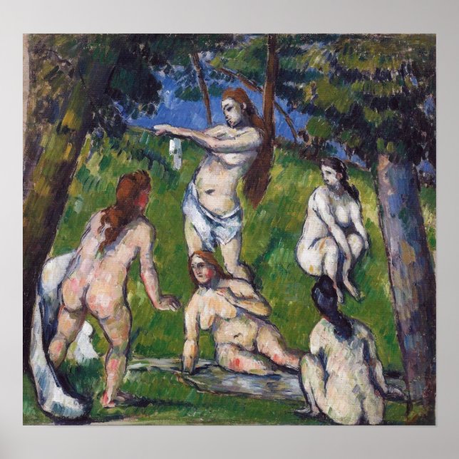 Cézanne - Fünf Bathers 1878 Poster (Vorne)