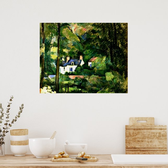 Cezanne - Häuser im Grün-1881 Poster (Küche)