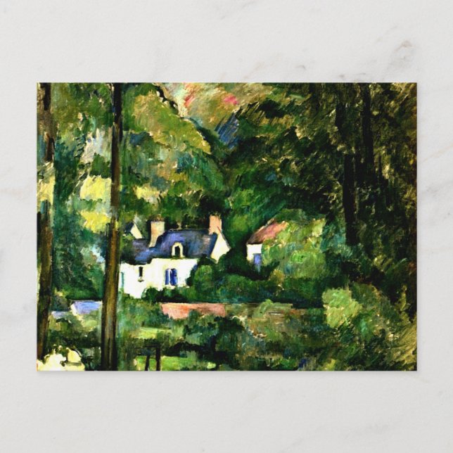 Cezanne - Häuser im Grünen, 1881, Postkarte (Vorderseite)