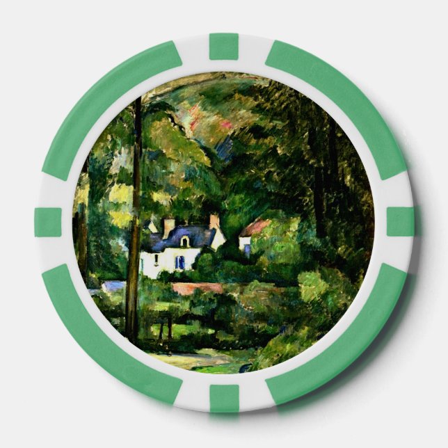 Cezanne - Häuser im Grünen Pokerchips (Vorderseite)