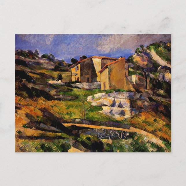 Cezanne - Häuser in der Provence Postkarte (Vorderseite)