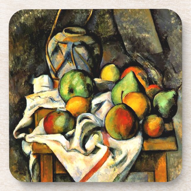 Cezanne - Ingwer-Gefäß und Obst Untersetzer (Vorderseite)