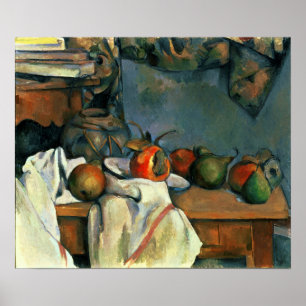 Cézanne - Ingwer Pot mit Granatapfel und Birnen Poster