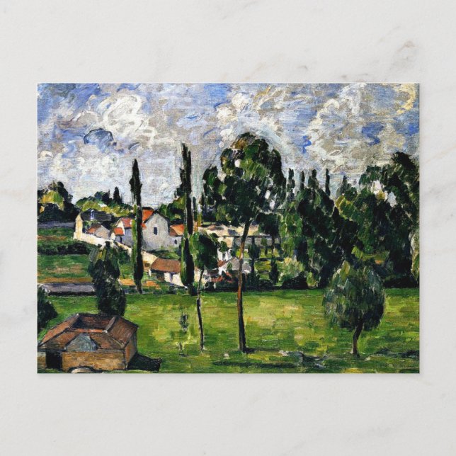 Cezanne - Landschaft mit Wasserlinie Postkarte (Vorderseite)