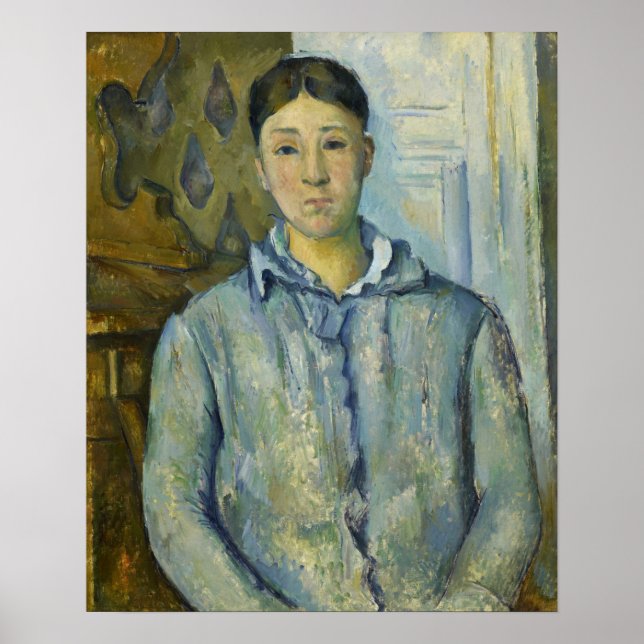 Cézanne - Madame Cézanne in blau Poster (Vorne)