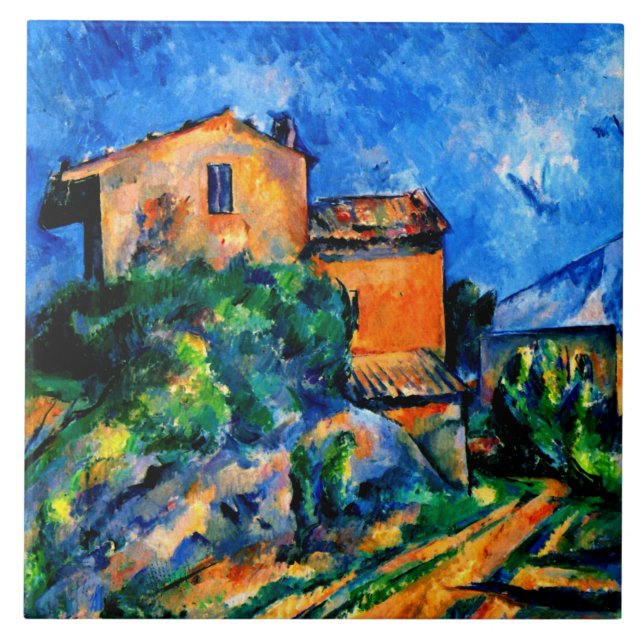Cezanne - Maison Maria mit Blick auf das Schloss N Fliese (Vorderseite)