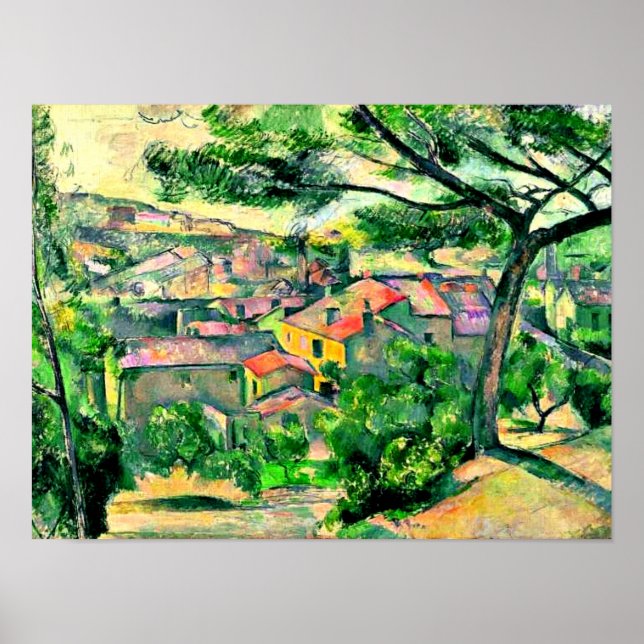 Cezanne - Morgenblick von L'Estaque Poster (Vorne)