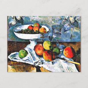 Cezanne - Obstschale, Glas, Äpfel, Postkarte