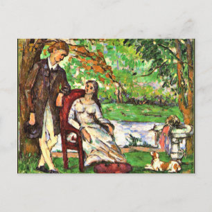 Cezanne - Paar in einem Garten Postkarte