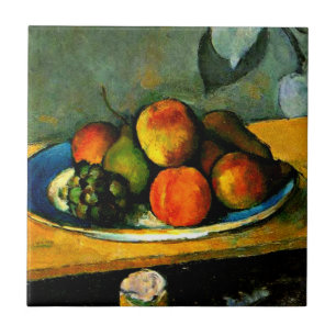 Cezanne - Pfirsiche, Birnen und Trauben Fliese