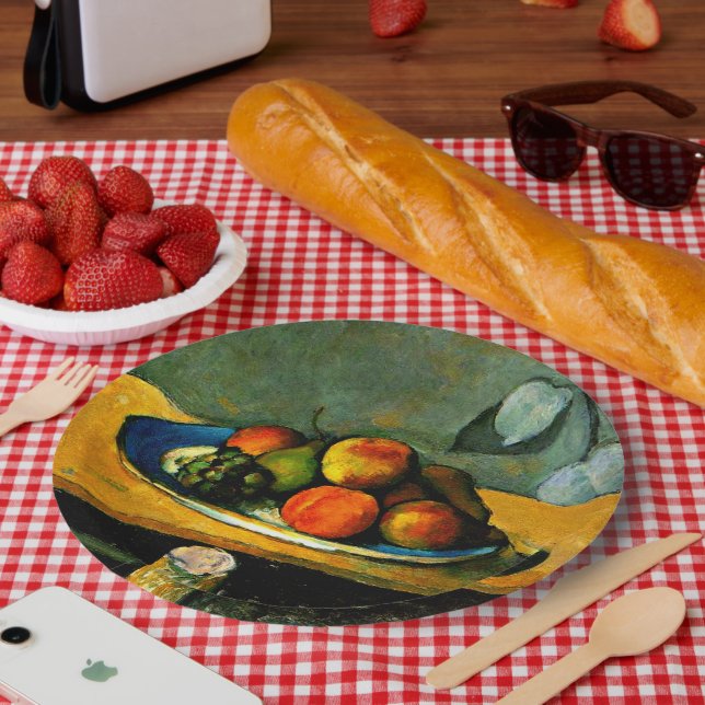 Cezanne - Pfirsiche, Birnen und Trauben Pappteller (Picknick)